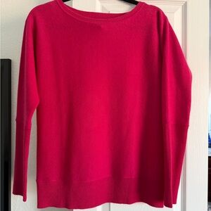 Nicole Miller Hot Pink Cashmere Crewneck Sweater